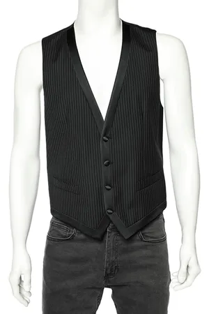 Dolce & Gabbana Striped Wool Button Front Vest M