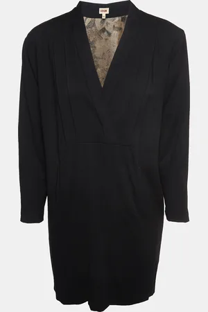 Kenzo Wool Blend V-Neck Mini Dress M