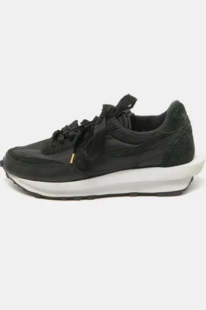 Nike Black/Grey Suede and Nylon LD Waffle Sneakers Size 46