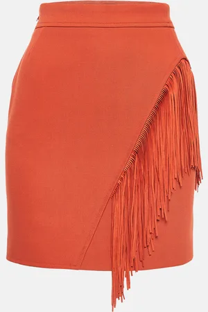 Maje Crepe Fringe Detail Mini Skirt S