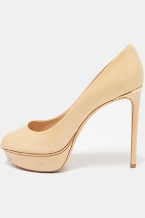 LOUIS VUITTON Patent Leather Eyeline Peep Toe Pumps Size 38