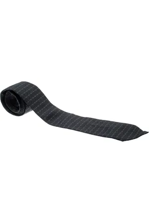 Dunhill And Grey Grid Pattern Silk Jacquard Tie