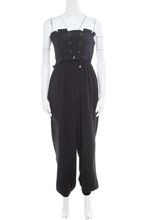 TEMPERLEY LONDON London Silk Criss Cross Detail Strapless Harem Jumpsuit S