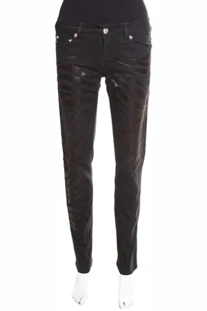Roberto Cavalli Washed Denim Crystal Embellished Skinny Jeans M