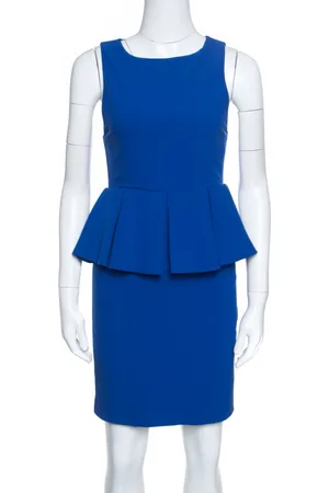 ALICE+OLIVIA June Cobalt Sleeveless Peplum Dress S