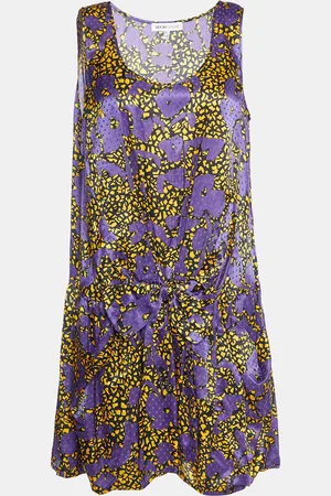 See by Chloé Printed Cotton & Silk Bow Detail Mini Dress M
