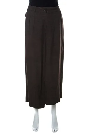 Kenzo Dark Stretch Wool Pleated Culottes M