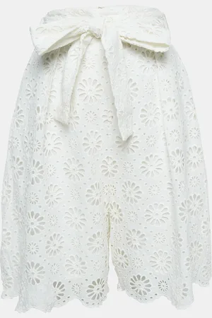 ZIMMERMANN Floral Lace Cotton Shorts M