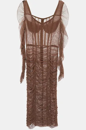 Dolce & Gabbana Tulle Ruched Long Dress L