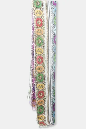 Roberto Cavalli Printed Cashmere Fringed Scarf