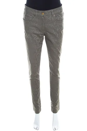 Escada Floral Jacquard Stretch Denim Skinny Jeans M