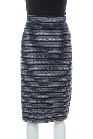 ST. JOHN Collection by Marie Gray Striped Knit Skirt XL