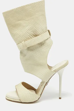 PAUL ANDREW Snakeskin Cut Out Sandals Size 37.5