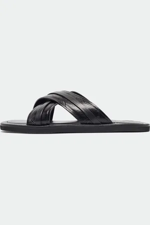 MALONE SOULIERS Textured Leather Slides Size 43