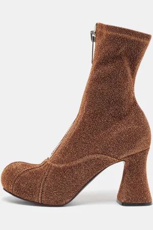 Stella McCartney /Gold Lurex Groove Ankle Boots Size 37.5