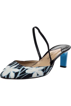 PAUL ANDREW Floral Canvas and Leather Celestine Slingback Sandals Size 40