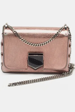 Jimmy Choo Rose Leather Lockett City Shoulder Bag