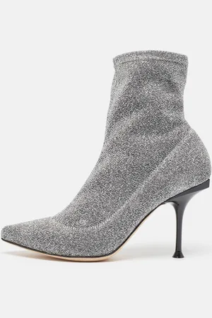 Sergio Rossi Knit Fabric Sock Ankle Boots Size 36