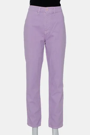 Staud Lilac Denim Contrast Pocket Detail High Rise Jeans M