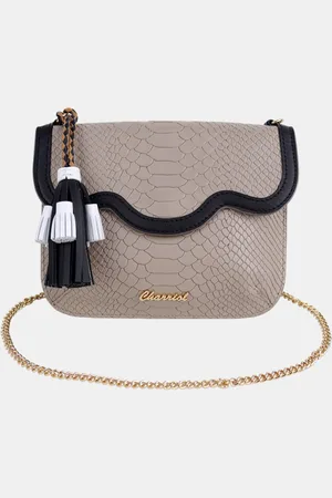 Charriol Stone/Black Leather PALAIS ROYAL Clutch Bag
