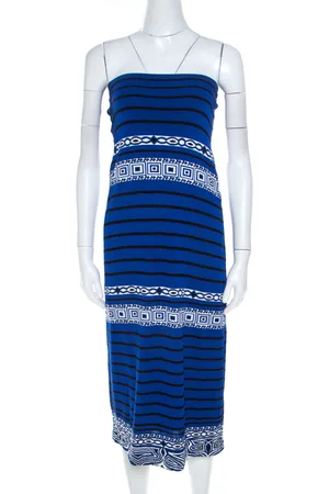 Emilio Pucci Knit Aztec Pattern Strapless Dress S