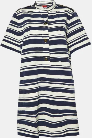 CH Carolina Herrera Striped Silk-Blend Mini Dress L