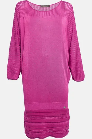 Roberto Cavalli Pointelle Knit Dolman Sleeve Mini Dress M