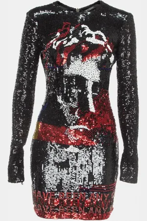 Balmain Multicolor Sequin Embellished Mini Dress M