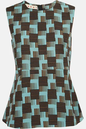 Marni Print Wool and Silk Sleeveless A-Line Top S