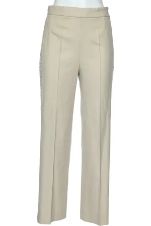 Chloé Cream Wool Side Trim Detail Parallel Trousers M