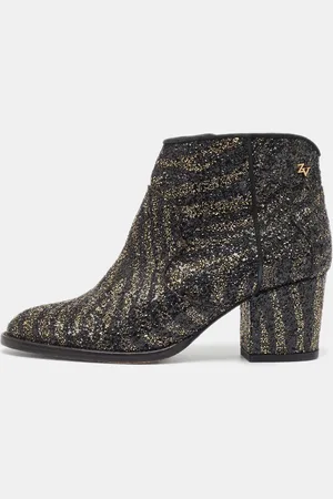 Zadig & Voltaire /Gold Glitter Molly Ankle Boots Size 36