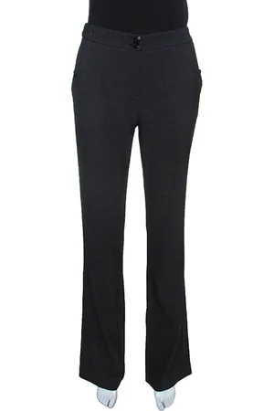 Emporio Armani Monochrome Dotted Wool Tailored Pants M
