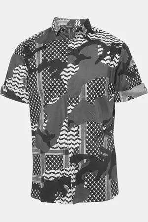 Neil Barrett Monochrome Printed Cotton Slim Fit Shirt M