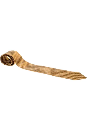 Salvatore Ferragamo Vintage Mustard Textured Silk Jacquard Tie