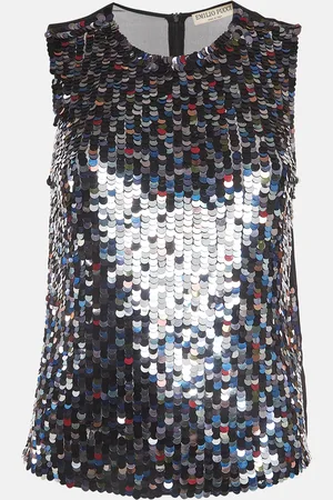 Emilio Pucci Sequin And Silk Sleeveless Top S