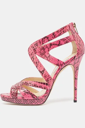 Jimmy Choo /Black Watersnake Platform Ankle Pumps Size 41