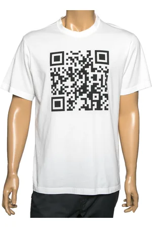 Vetements Cotton Qr Code Printed Crew Neck T-Shirt M