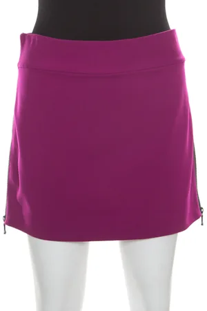 Diane von Furstenberg Magenta Stretch Side Zip Detail Mini Skirt M
