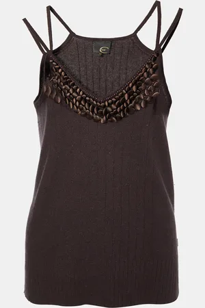 Roberto Cavalli Silk Knit Button Embellished Tank Top L