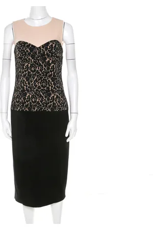Michael Kors Lace Print Stretch Wool Crepe Dress M