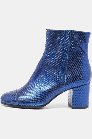 Zadig & Voltaire Zadiq & Voltaire Python Leather Block Heel Ankle Boots Size 37