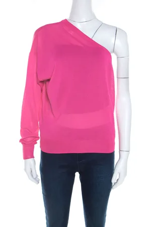 Céline Hot Ribbed Knit One Shoulder Top M