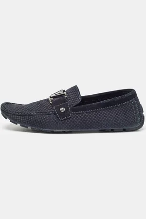 LOUIS VUITTON Suede Monte Carlo Slip On Loafers Size 41.5