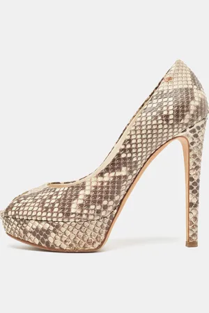 Dior Brown/ Python Miss Pumps Size 40.5