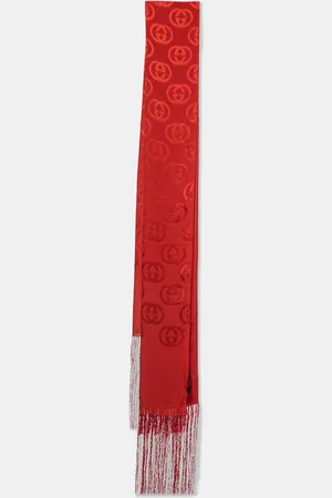 Gucci GG Pattern Silk Fringed Stole