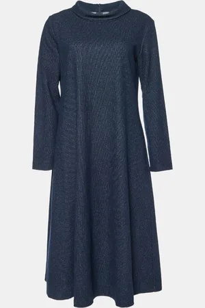 Max Mara Striped Wool Knit Midi Dress M