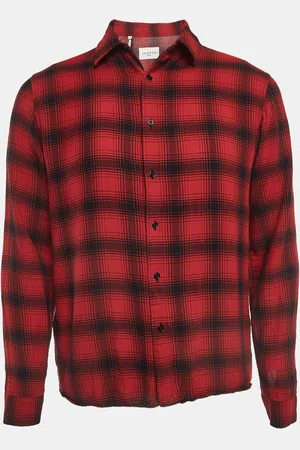 Sandro Plaid Cotton Long Sleeve Shirt M