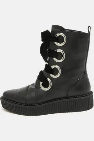 Marc Jacobs Black Leather Ankle Boots Size 37.5