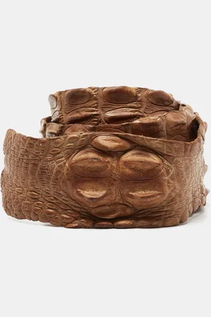 Roberto Cavalli Crocodile Back Horn Waist Belt
