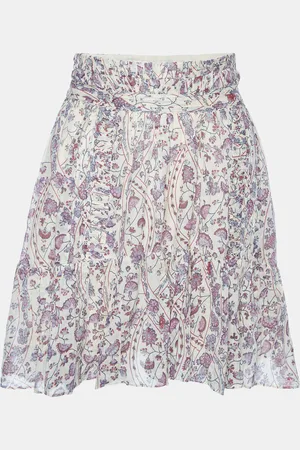 Isabel Marant Floral Printed Cotton Flared Mini Skirt M